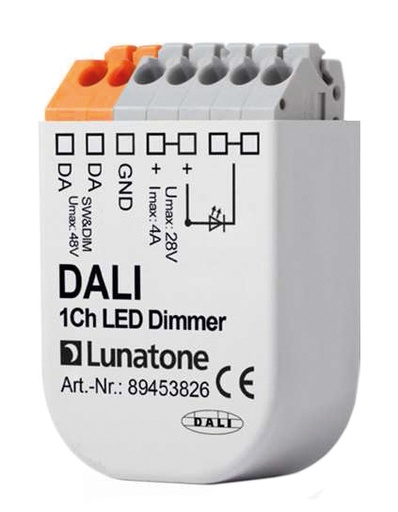 Module Lunatone 4A - 1 canal - 12-28Vc - switch dim - DALI - 14x28x41mm - ML4A1CHD