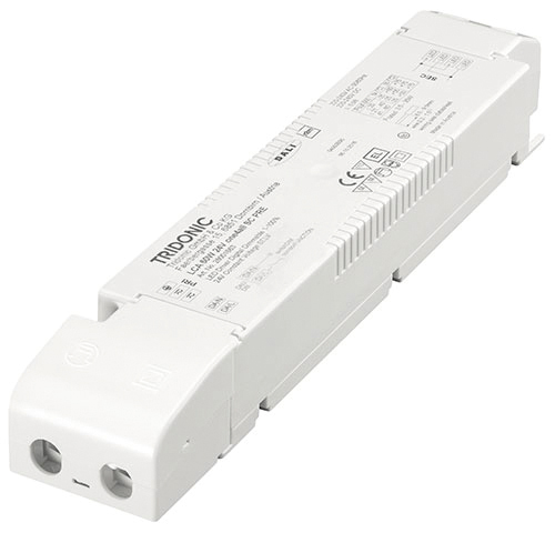 Convertisseur Tridonic - 60W max. - input 220-240V - output 24Vc - IP20 - Push DIM - dimmable DALI - 225x43x30.2mm - CT6024D