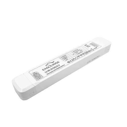 Convertisseur - 80W max. - input 198-264VAC - output 24VDC - IP20 - dimmable DALI 2 - 290x45x30.5mm - CS8024D